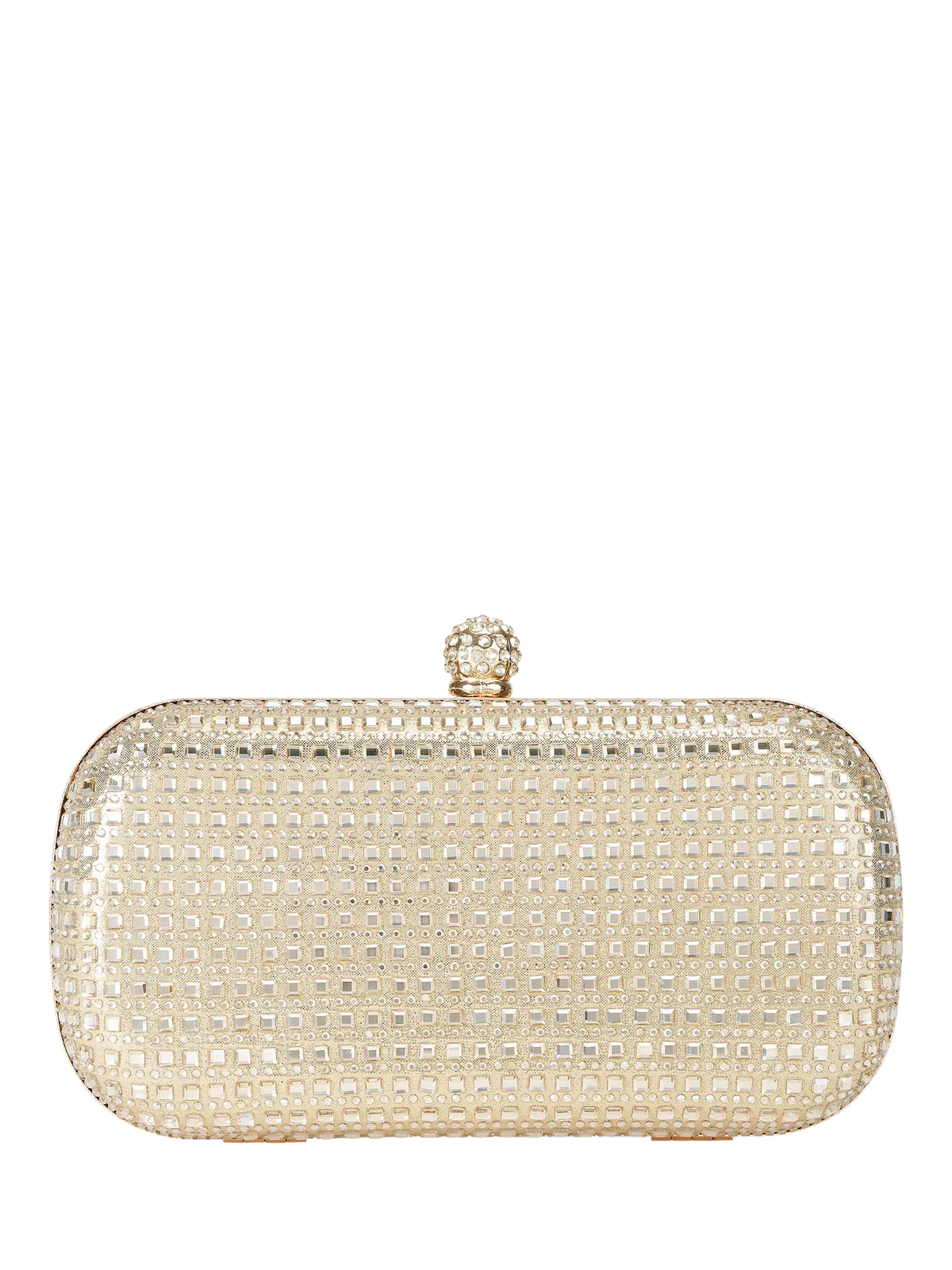 Carvela Cecilia hard clutch bag in gold, imported from the UK