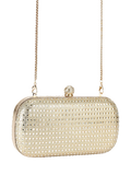 Carvela Cecilia hard clutch bag in gold, imported from the UK