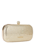 Carvela Cecilia hard clutch bag in gold, imported from the UK