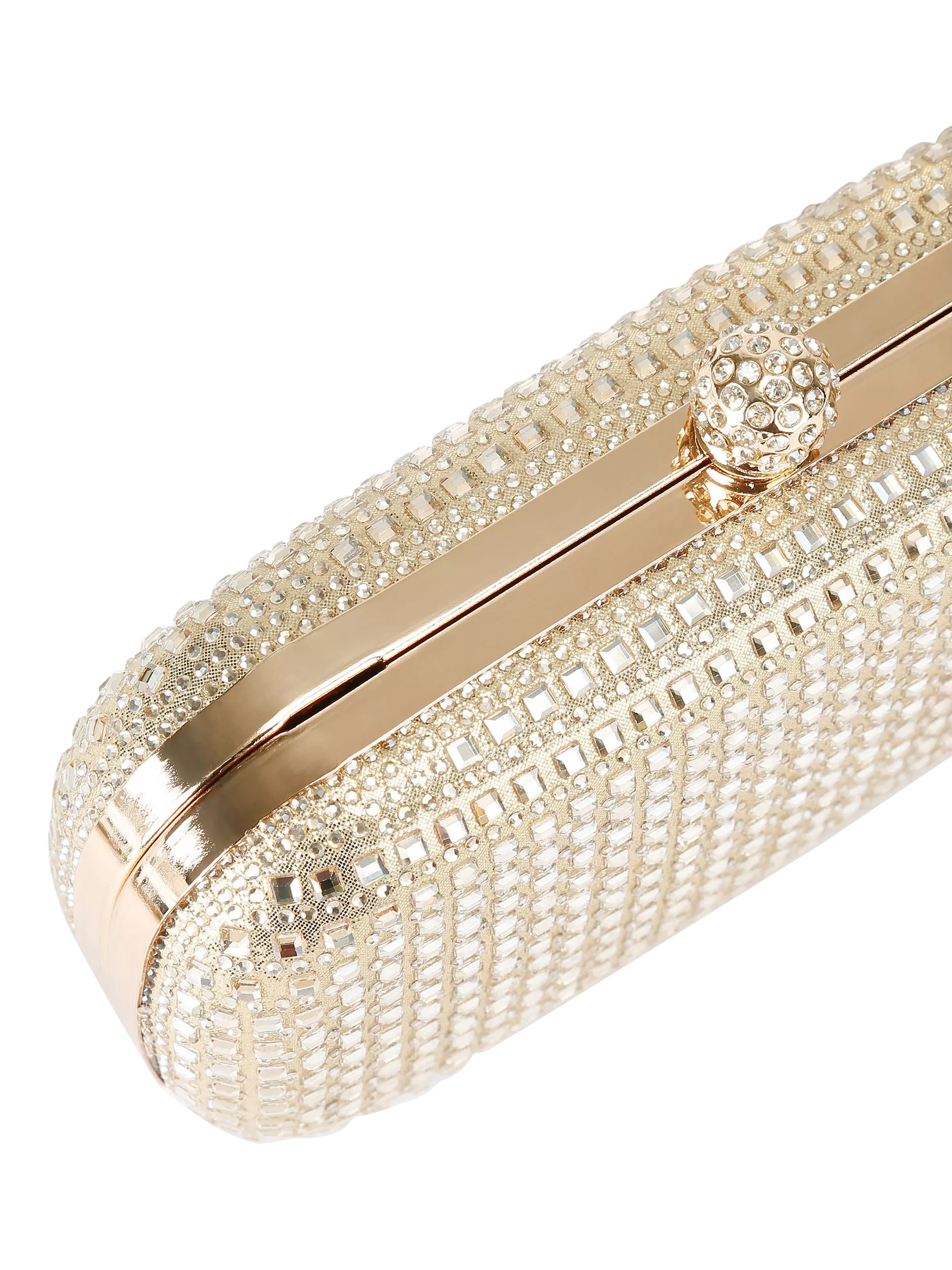 Carvela Cecilia hard clutch bag in gold, imported from the UK