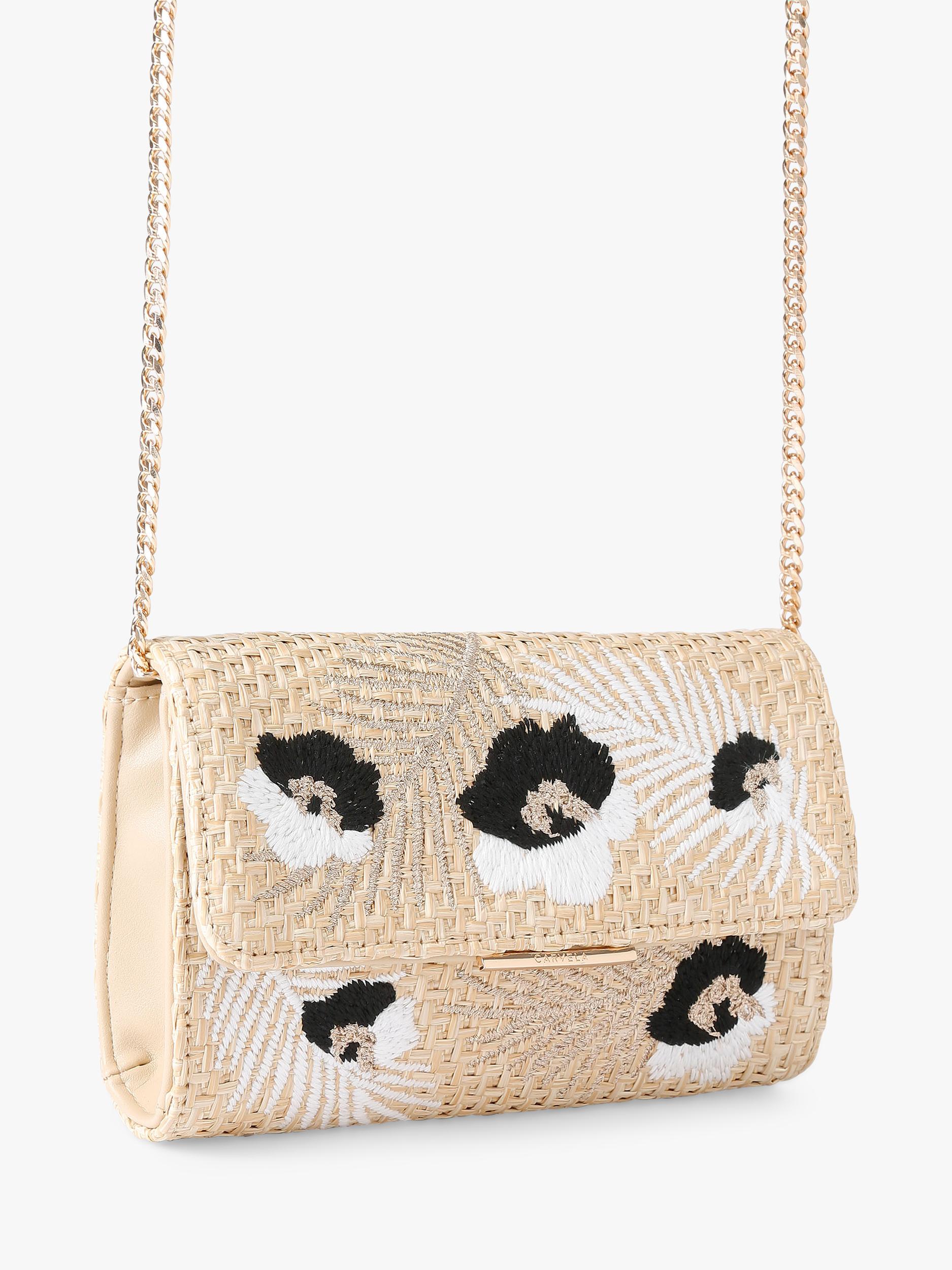 Carvela Giorgia flower clutch bag black multi - British product