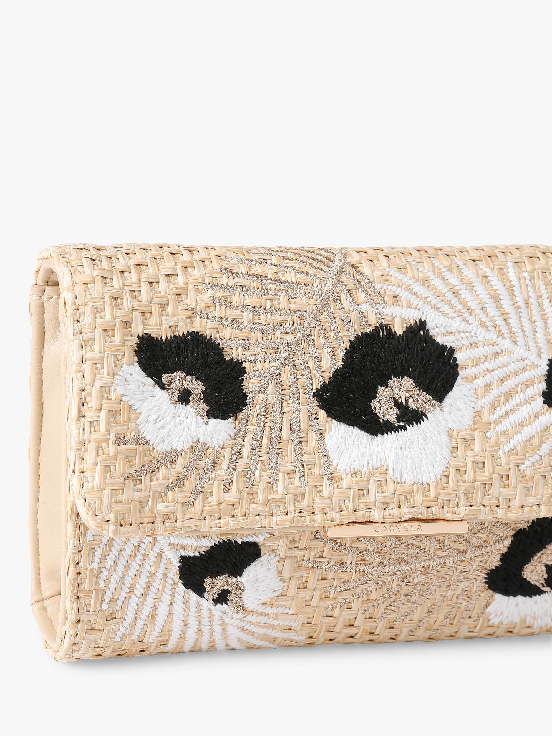 Carvela Giorgia flower clutch bag black multi - British product