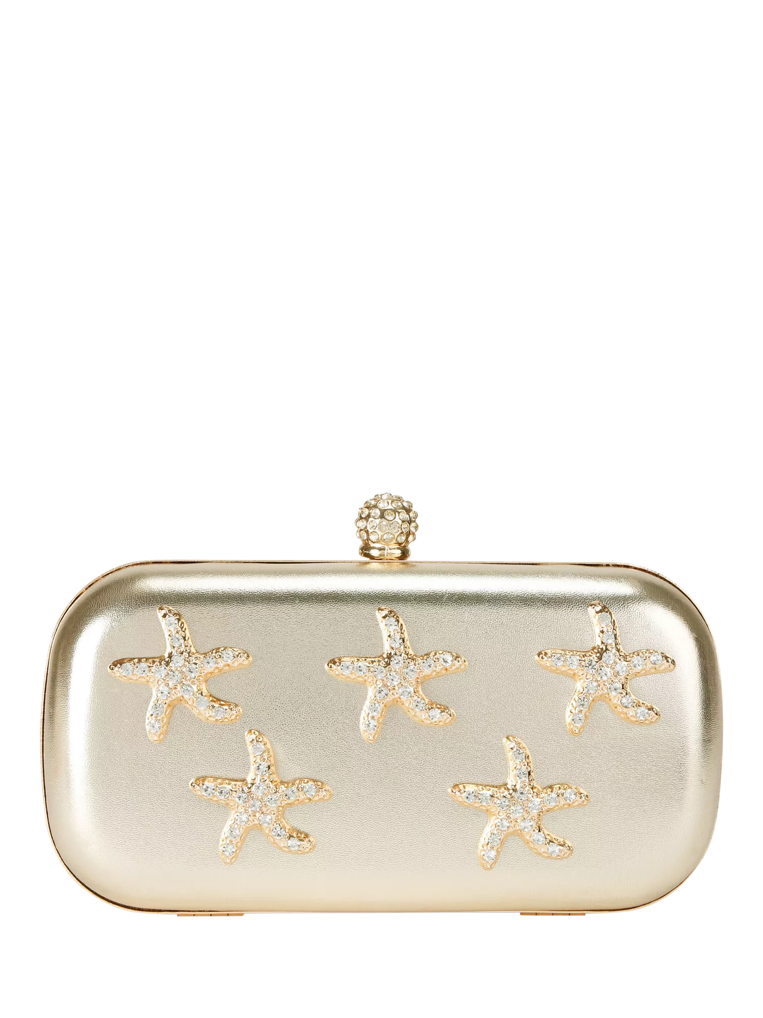 Carvela gold clutch bag with crystal starfish embellishments - British product