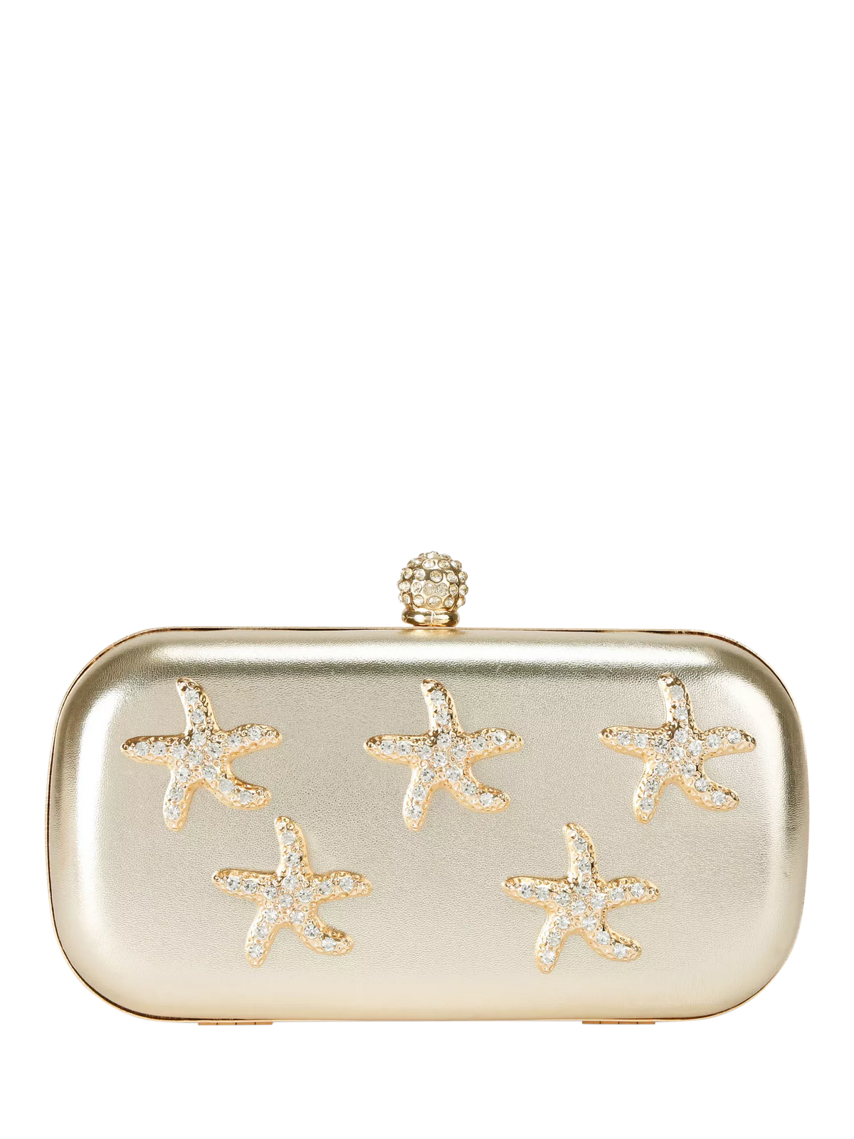 Carvela gold clutch bag with crystal starfish embellishments - British product