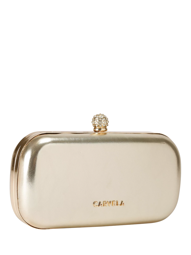 Carvela gold clutch bag with crystal starfish embellishments - British product