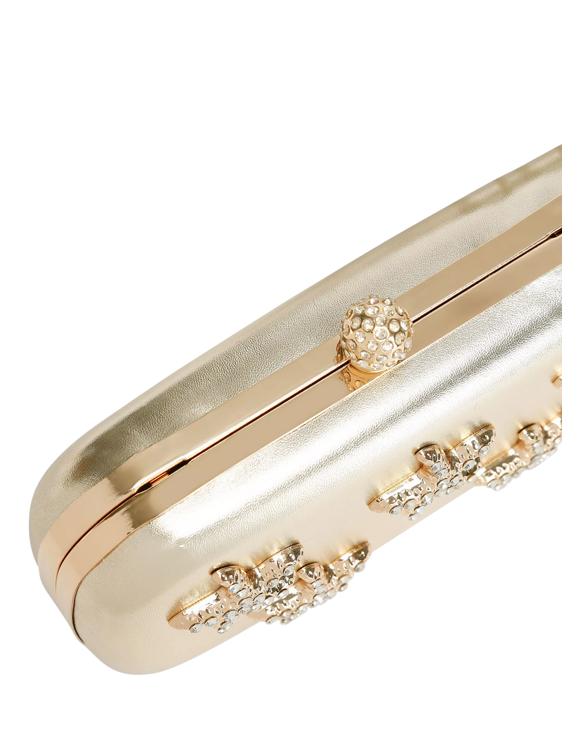 Carvela gold clutch bag with crystal starfish embellishments - British product