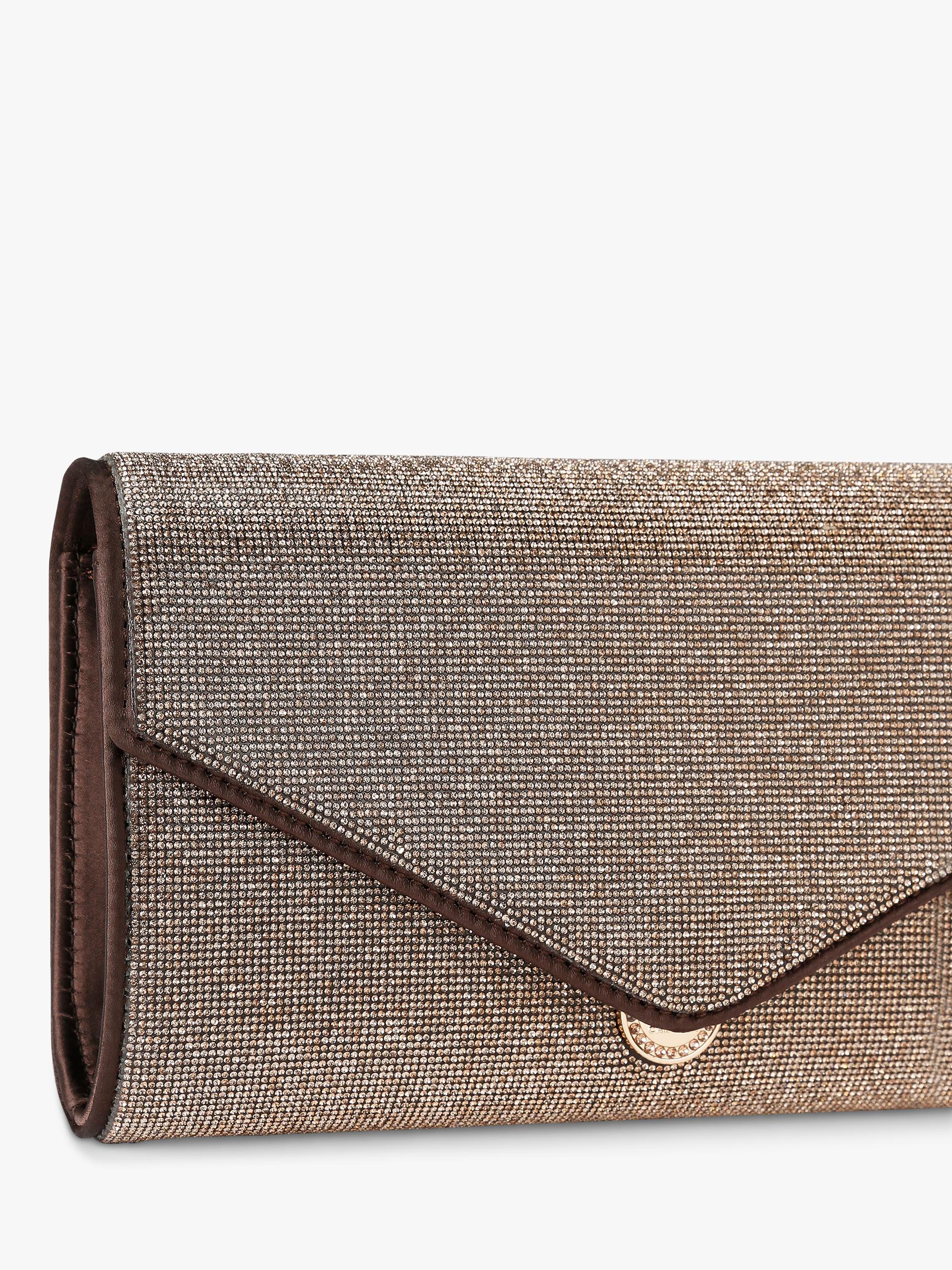 Carvela spiral envelope clutch bag with chain strap and mirror (British brand)