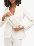 Carvela white daisy embroidered clutch bag (British brand)