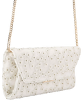 Carvela white daisy embroidered clutch bag (British brand)