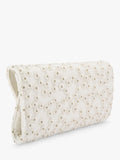 Carvela white daisy embroidered clutch bag (British brand)