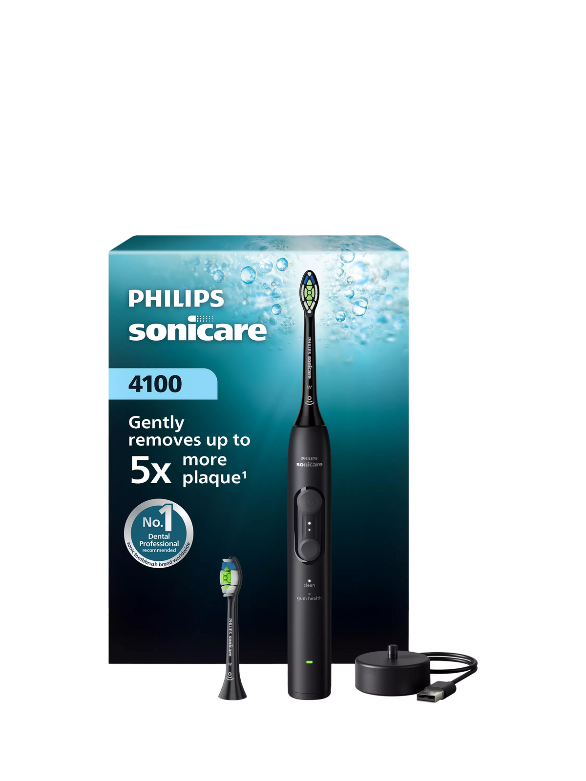 Philips Sonicare 4100 electric toothbrush black, imported from the UK