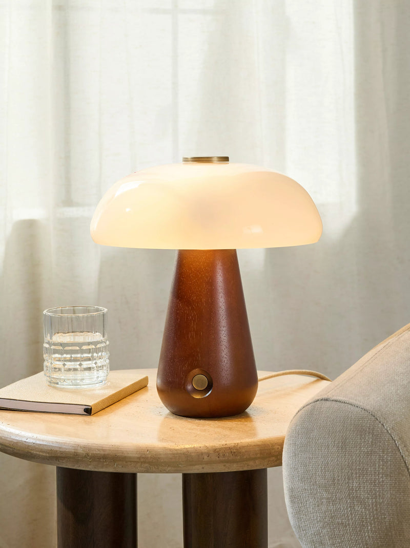 John Lewis Semla touch table lamp walnut wood effect (British brand)