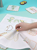 Chasing Threads cocktails teatowel embroidery kit, imported from the UK