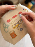 Chasing Threads embroidery kit zipped pouch beginner craft set, UK version