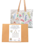 Chasing Threads flowers tote bag embroidery kit (British brand)