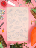 Chasing Threads veggies tea towel embroidery kit - British product