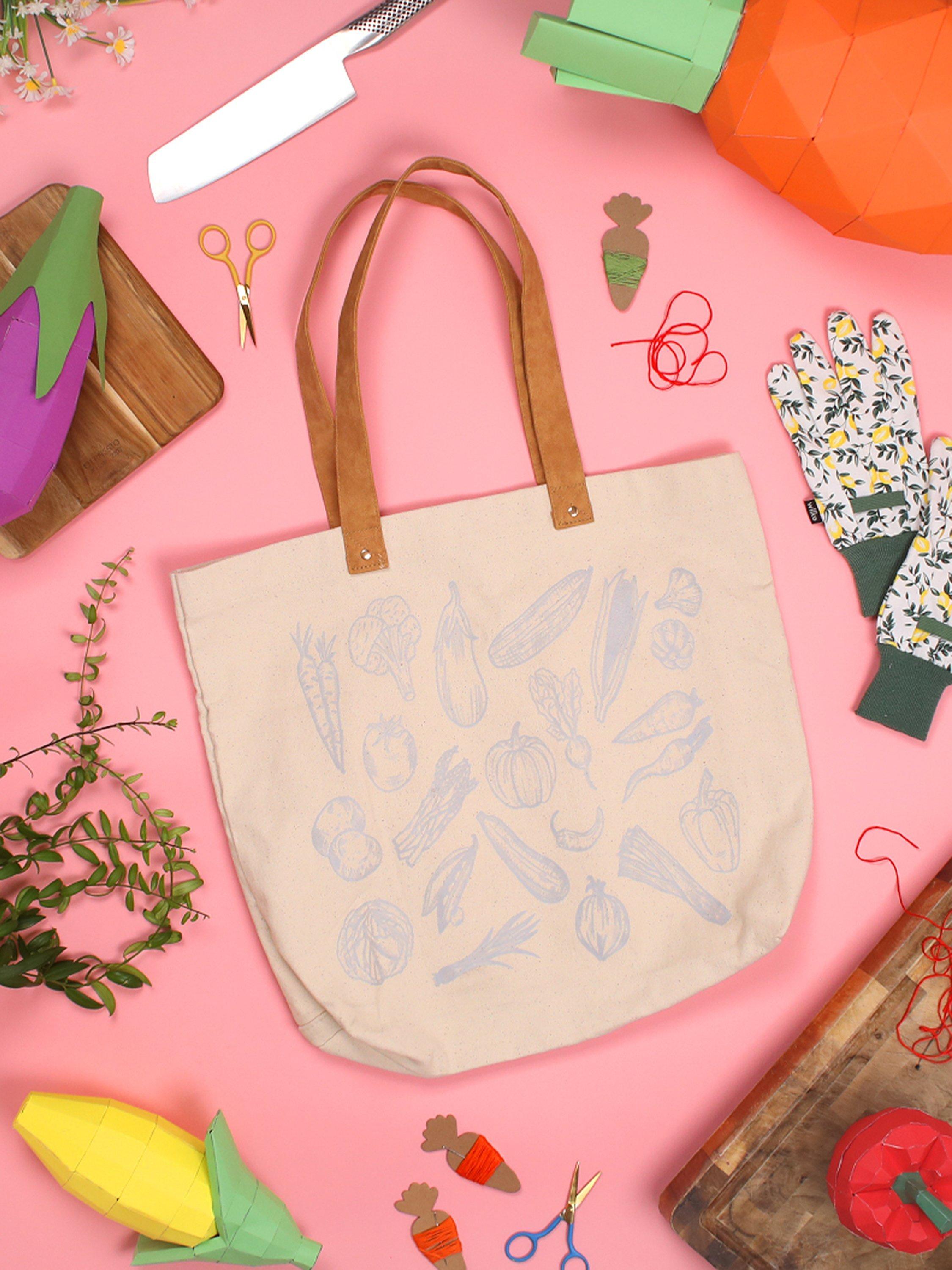 Chasing Threads Veggies Tote Bag Embroidery Kit (British brand)