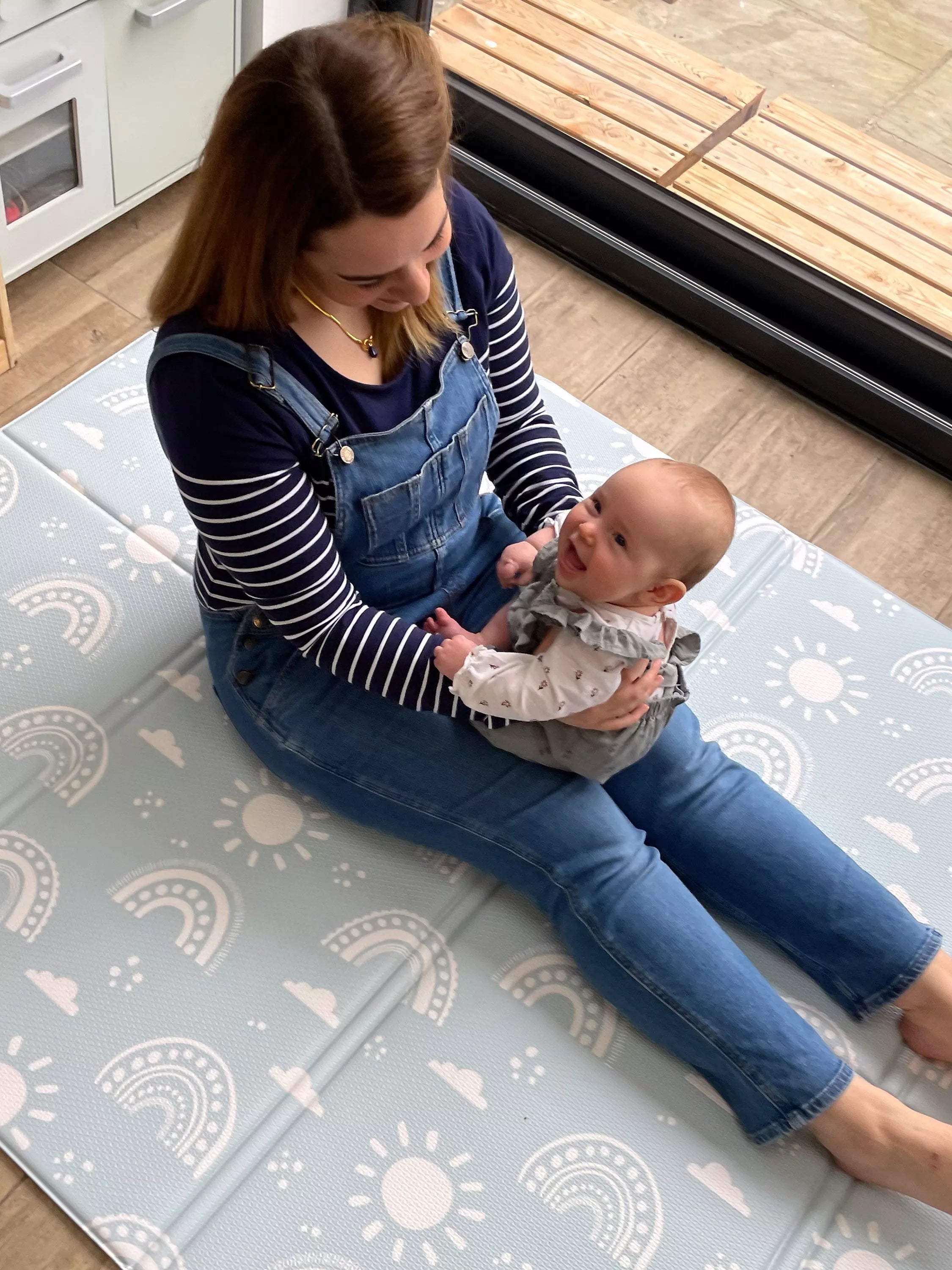 FOLDiMATS Rainbow Confetti reversible playmat, imported from the UK
