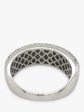 Vintage Fine Jewellery 18ct white gold pave diamond band ring size O - British product