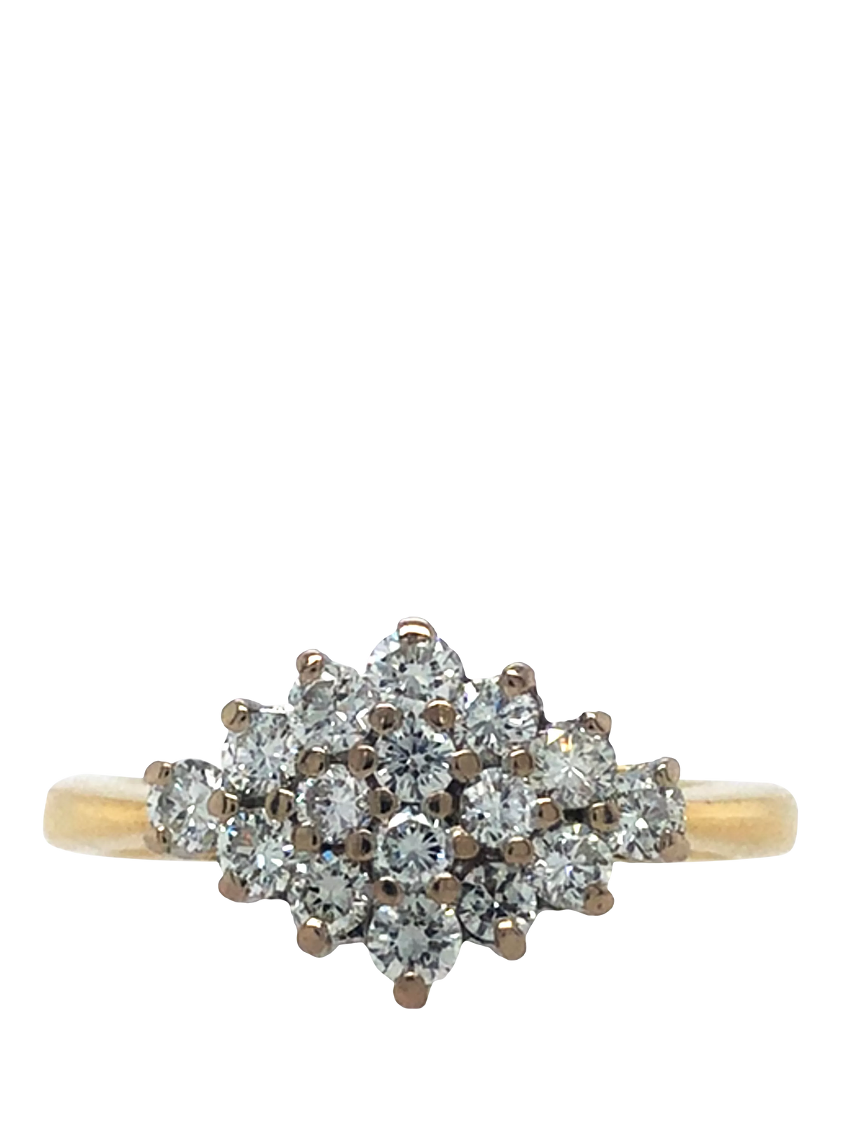 Vintage Fine Jewellery diamond cluster ring 18ct UK L 1/2 - British product