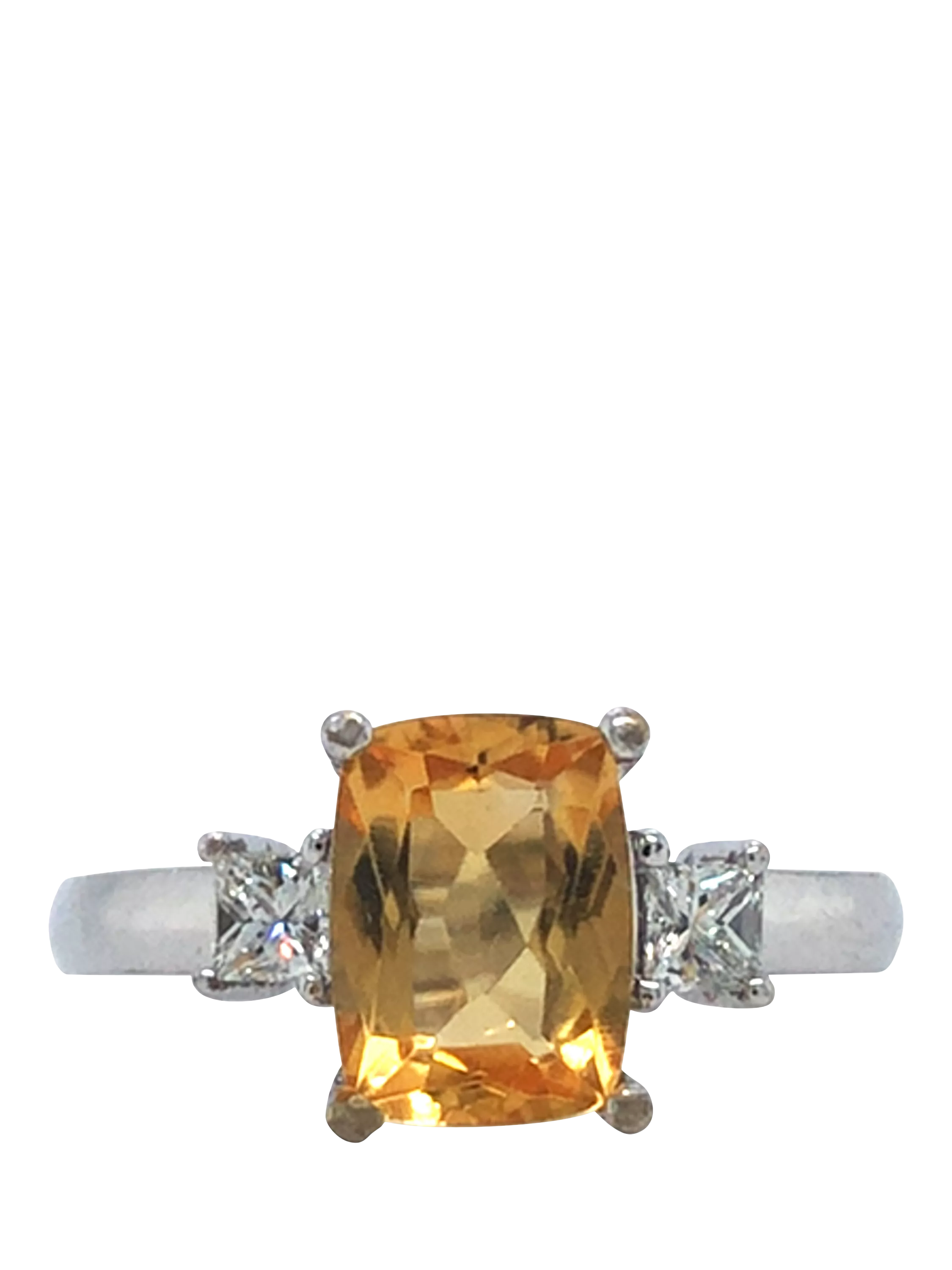 Vintage Fine Jewellery citrine diamond ring UK O, imported from the UK
