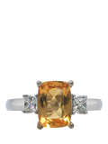 Vintage Fine Jewellery citrine diamond ring UK O, imported from the UK