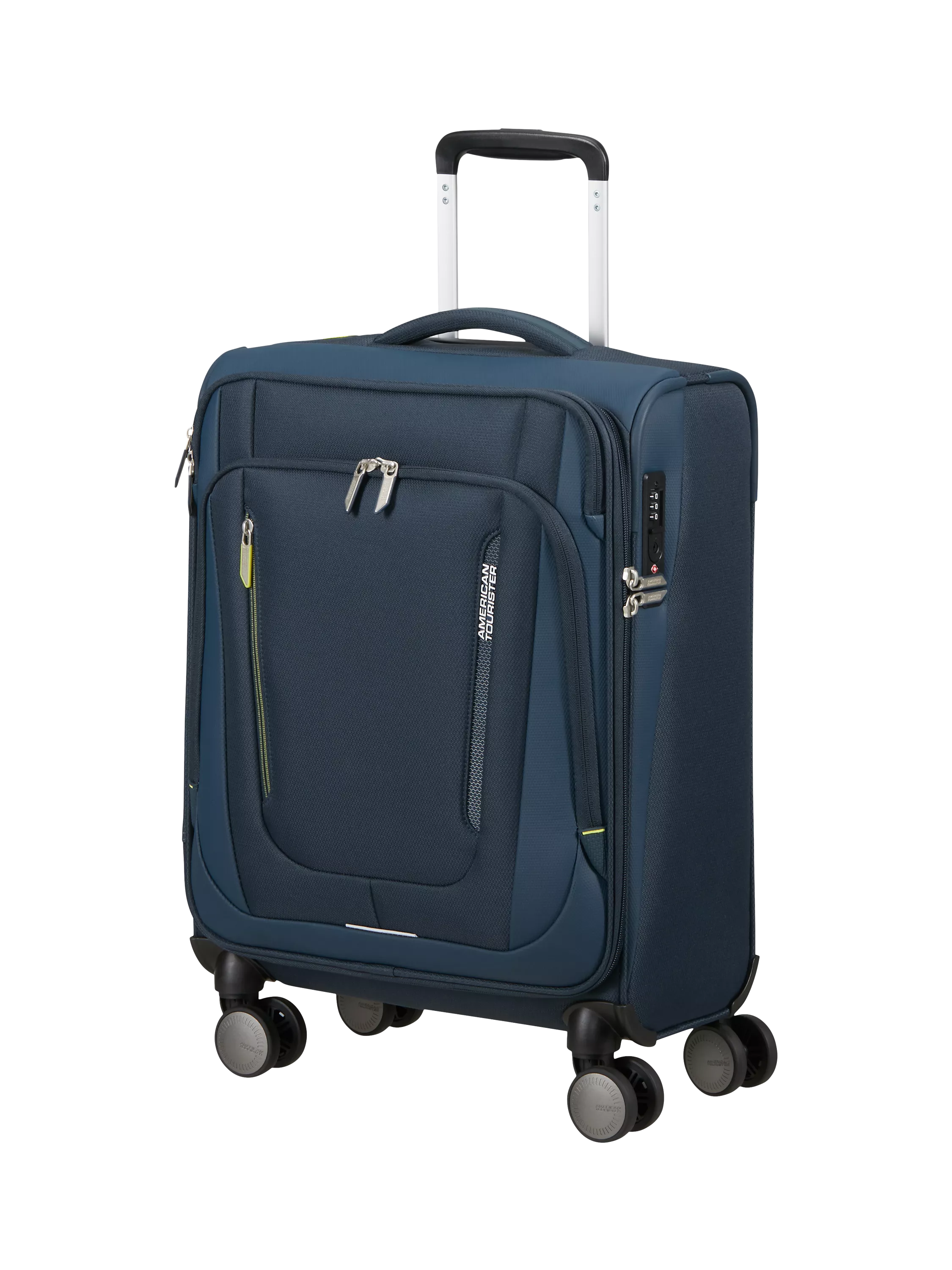 American Tourister Wanderlite 8-Wheel Non-Expandable Cabin Suitcase, 44L, Dark Navy
