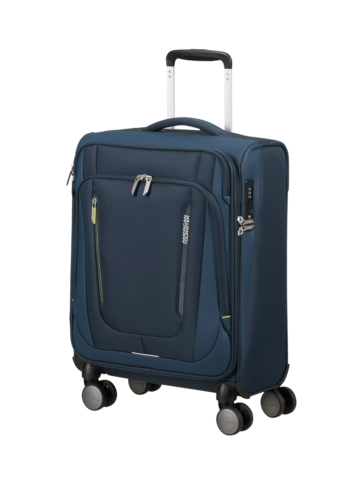 American Tourister Wanderlite 8-Wheel Non-Expandable Cabin Suitcase, 44L, Dark Navy