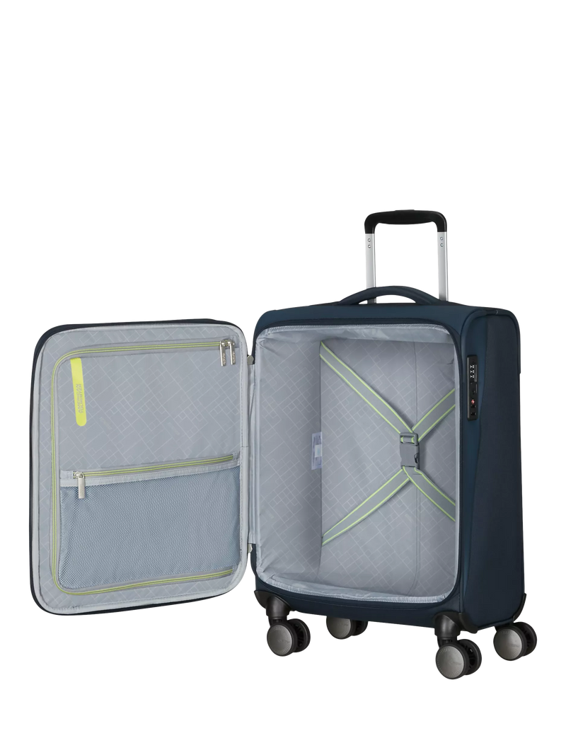 American Tourister Wanderlite cabin suitcase dark navy 44L - British product