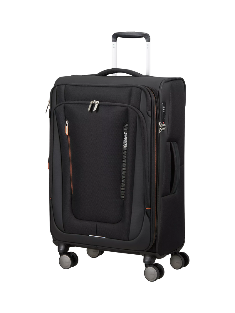 American Tourister Wanderlite Expandable 8-Wheel Medium Spinner Suitcase 73L Dark Khaki