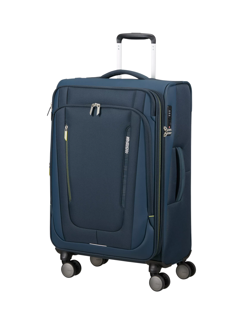 American Tourister Wanderlite Expandable 8-Wheel Medium Spinner Suitcase 73L Dark Khaki