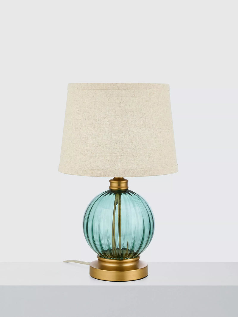John Lewis ribbed glass table lamp rosemary green - British product