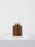 John Lewis Hudson table lamp reeded wood walnut effect H23cm - British product