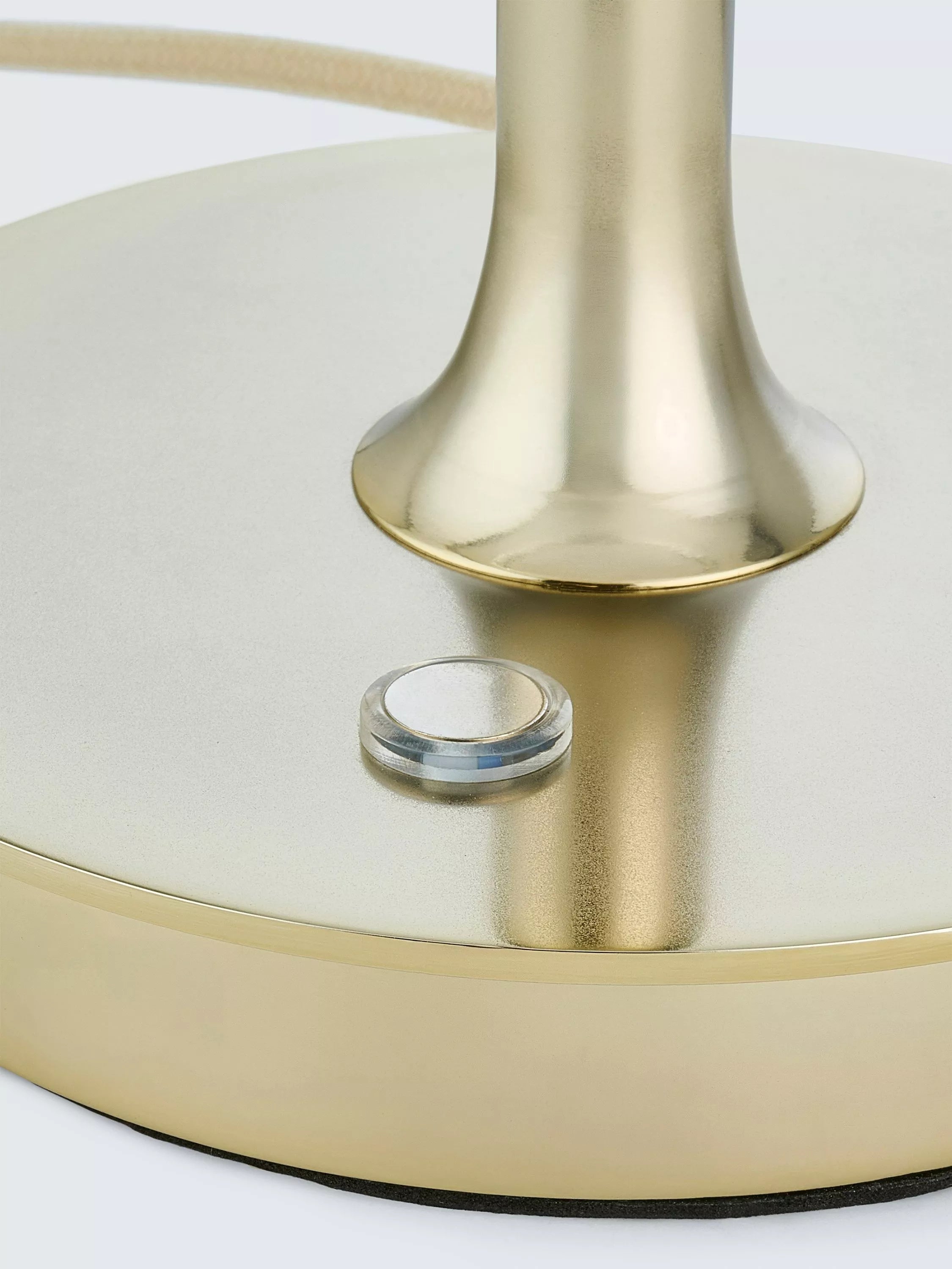 John Lewis Parafina lamp polished brass and glass shade, UK version
