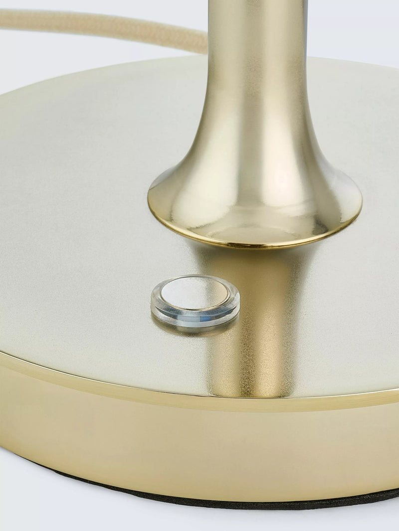 John Lewis Parafina lamp polished brass and glass shade, UK version