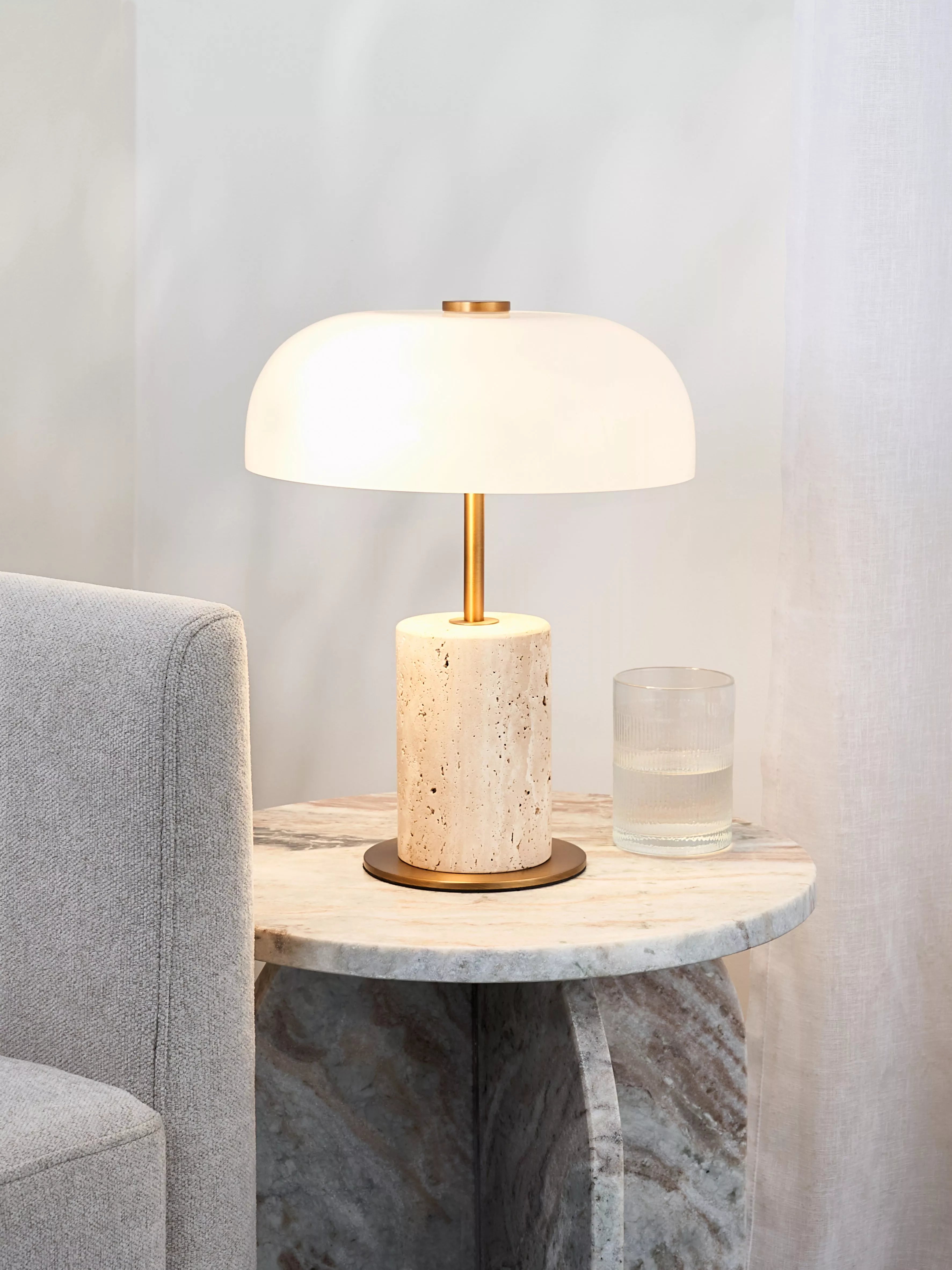 John Lewis Porcini marble mini table lamp in off white (British brand)