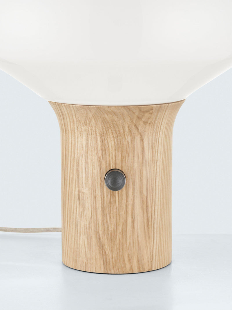 John Lewis Temple table lamp oak effect medium, UK version