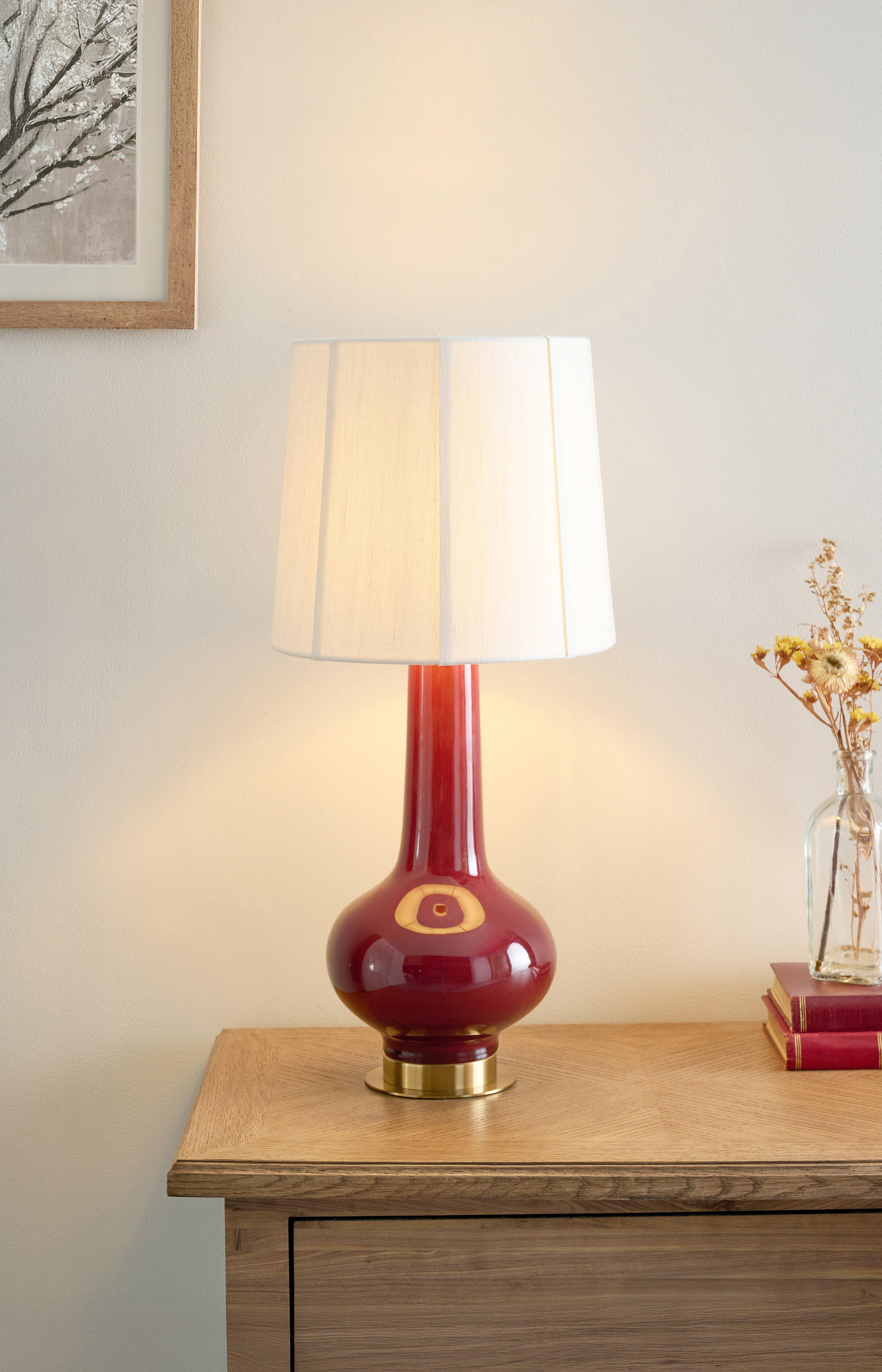 John Lewis Penrose ceramic table lamp with brass detailing (British brand)