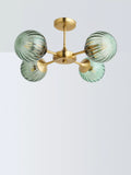 John Lewis Austen semi-flush ceiling light turquoise glass shades - British product