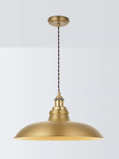 John Lewis John Lewis Baldwin Wide Pendant Ceiling Light, Antique Brass- Buy online at McGrocer