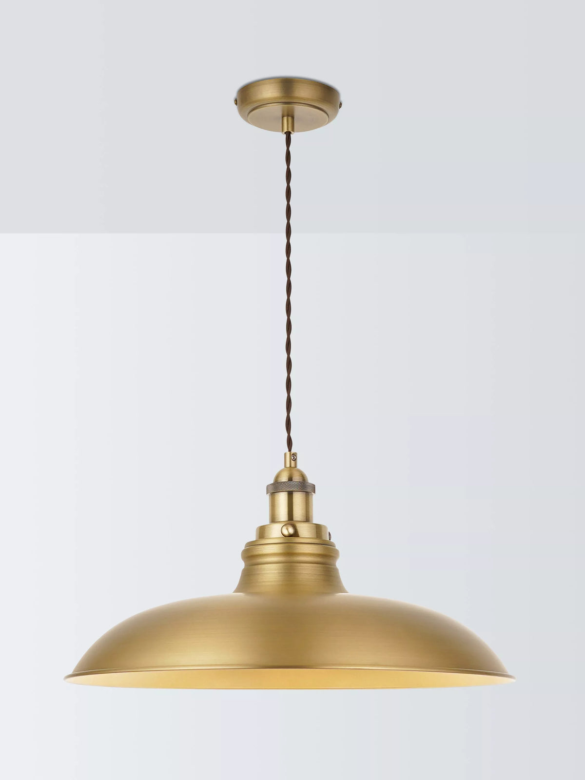 John Lewis Baldwin wide pendant ceiling light antique brass, UK version