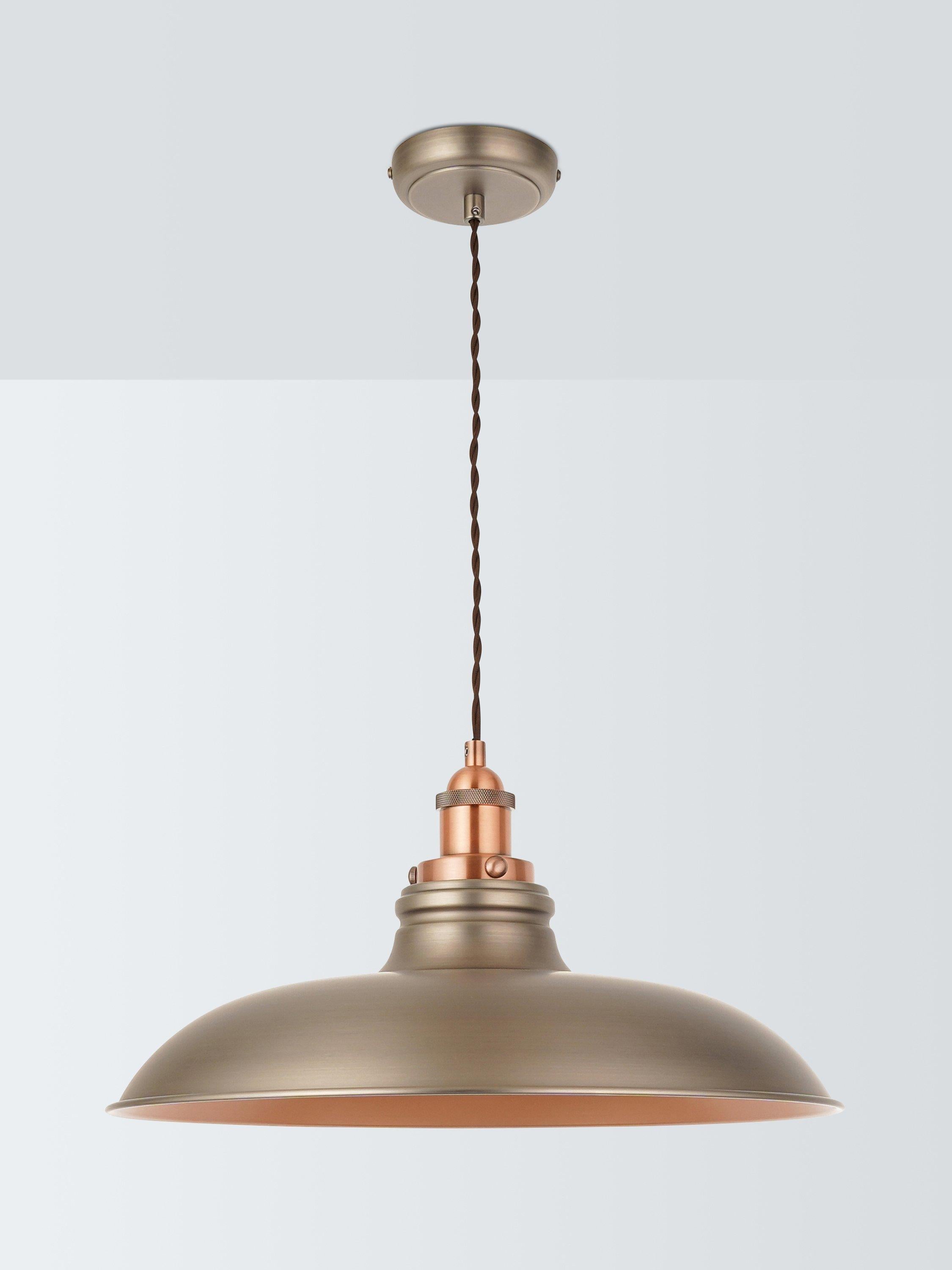 John Lewis Baldwin wide pendant ceiling light aged pewter (British brand)