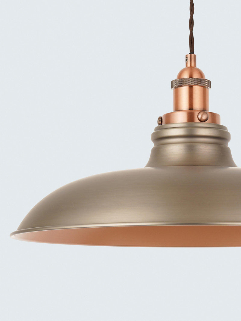 John Lewis Baldwin wide pendant ceiling light aged pewter (British brand)