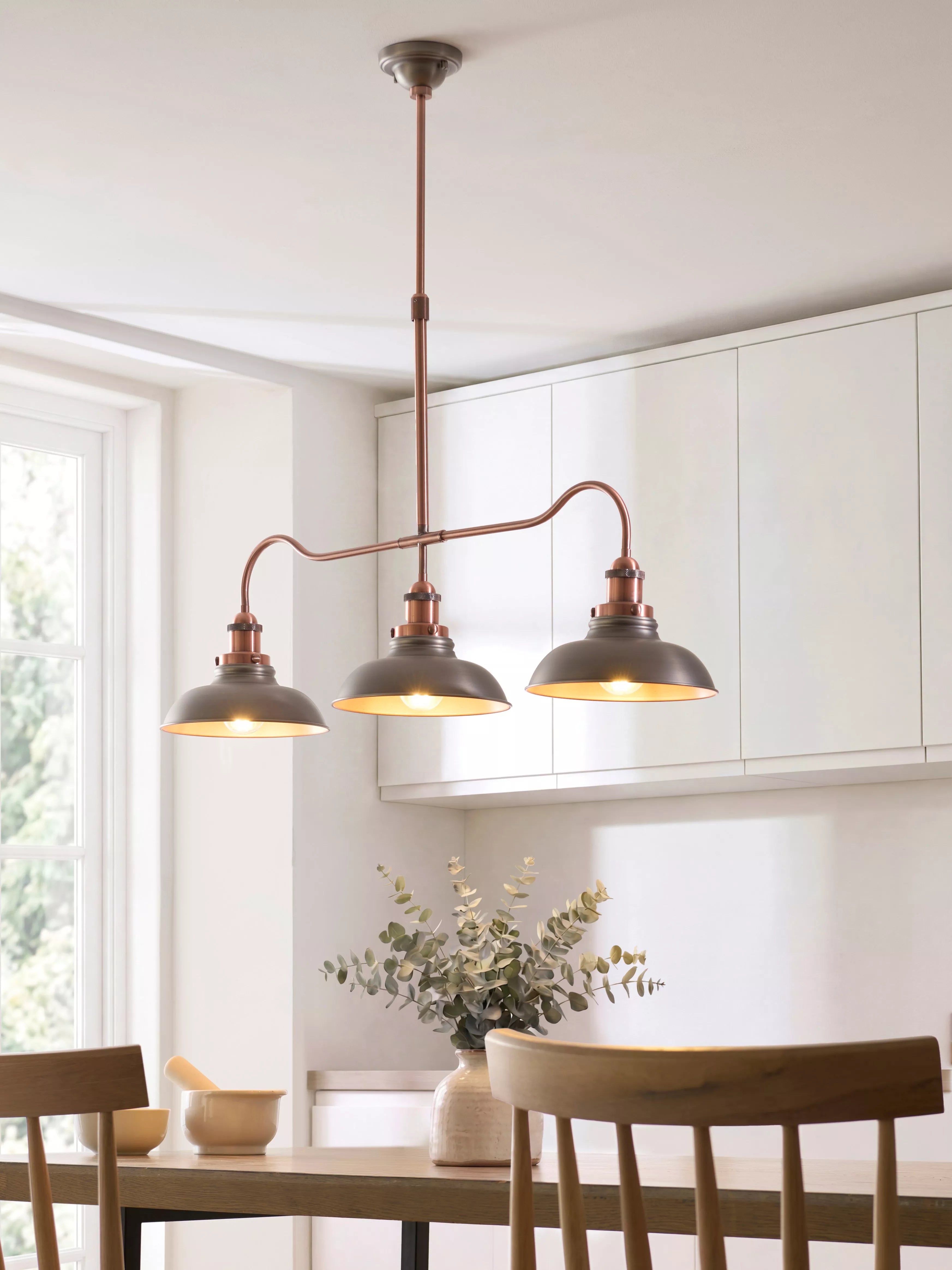 John Lewis Baldwin 3 pendant bar ceiling light pewter (British brand)