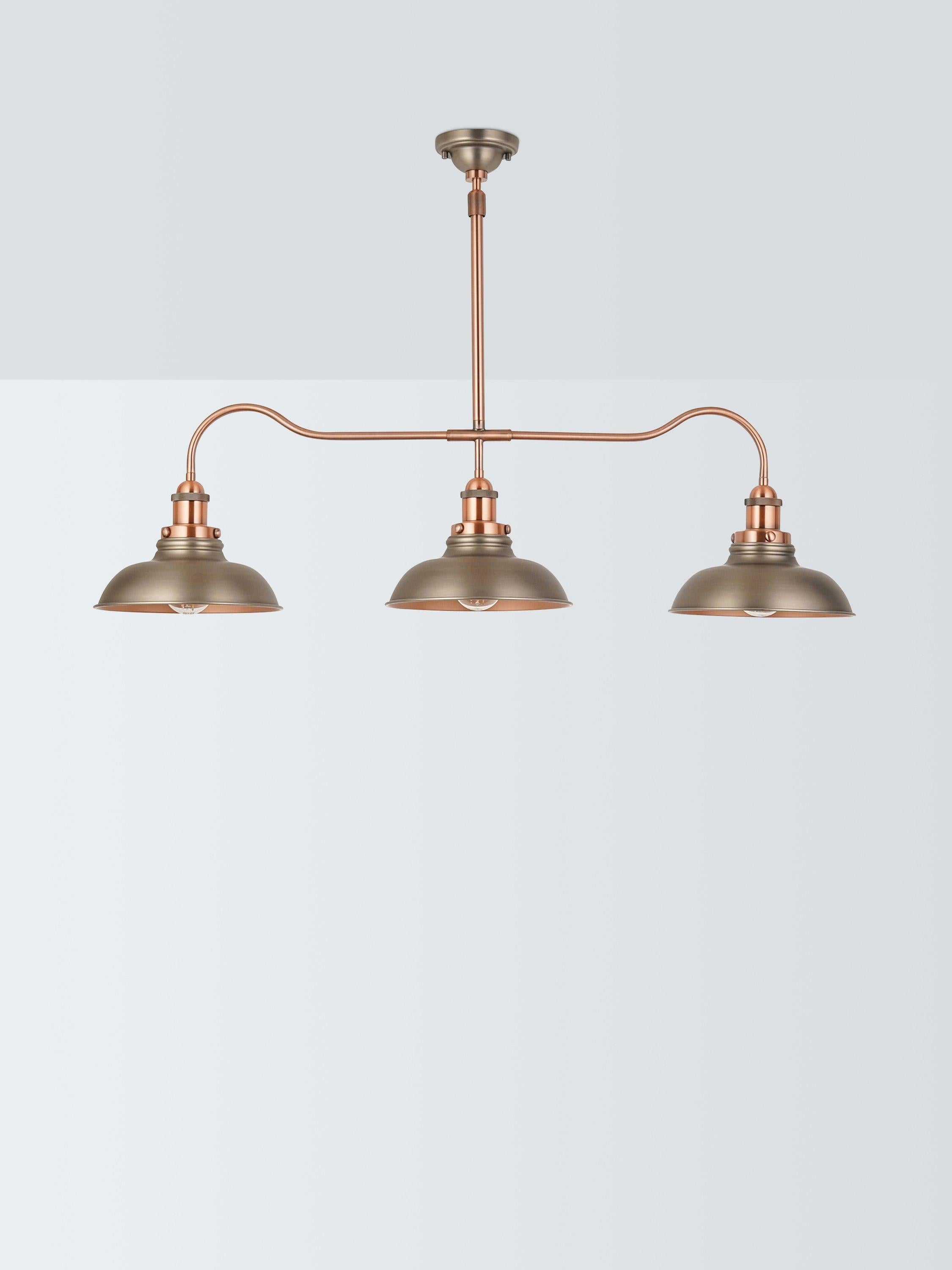 John Lewis Baldwin 3 pendant bar ceiling light pewter (British brand)