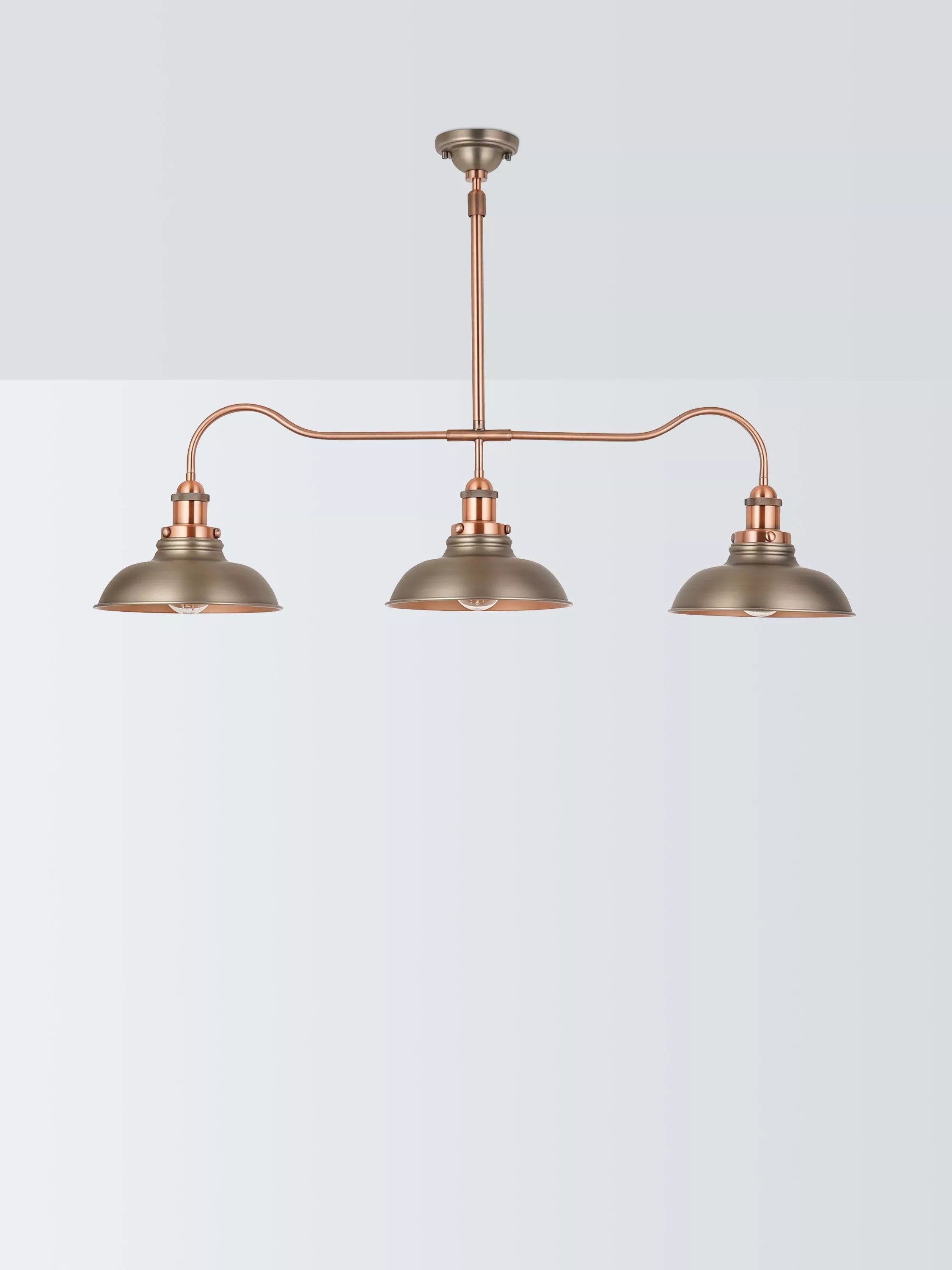 John Lewis Baldwin 3 pendant bar ceiling light pewter (British brand)