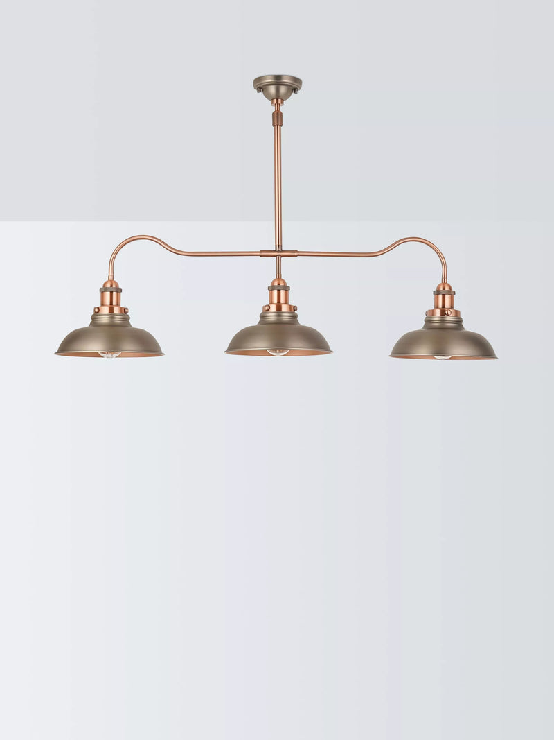 John Lewis Baldwin 3 pendant bar ceiling light pewter (British brand)