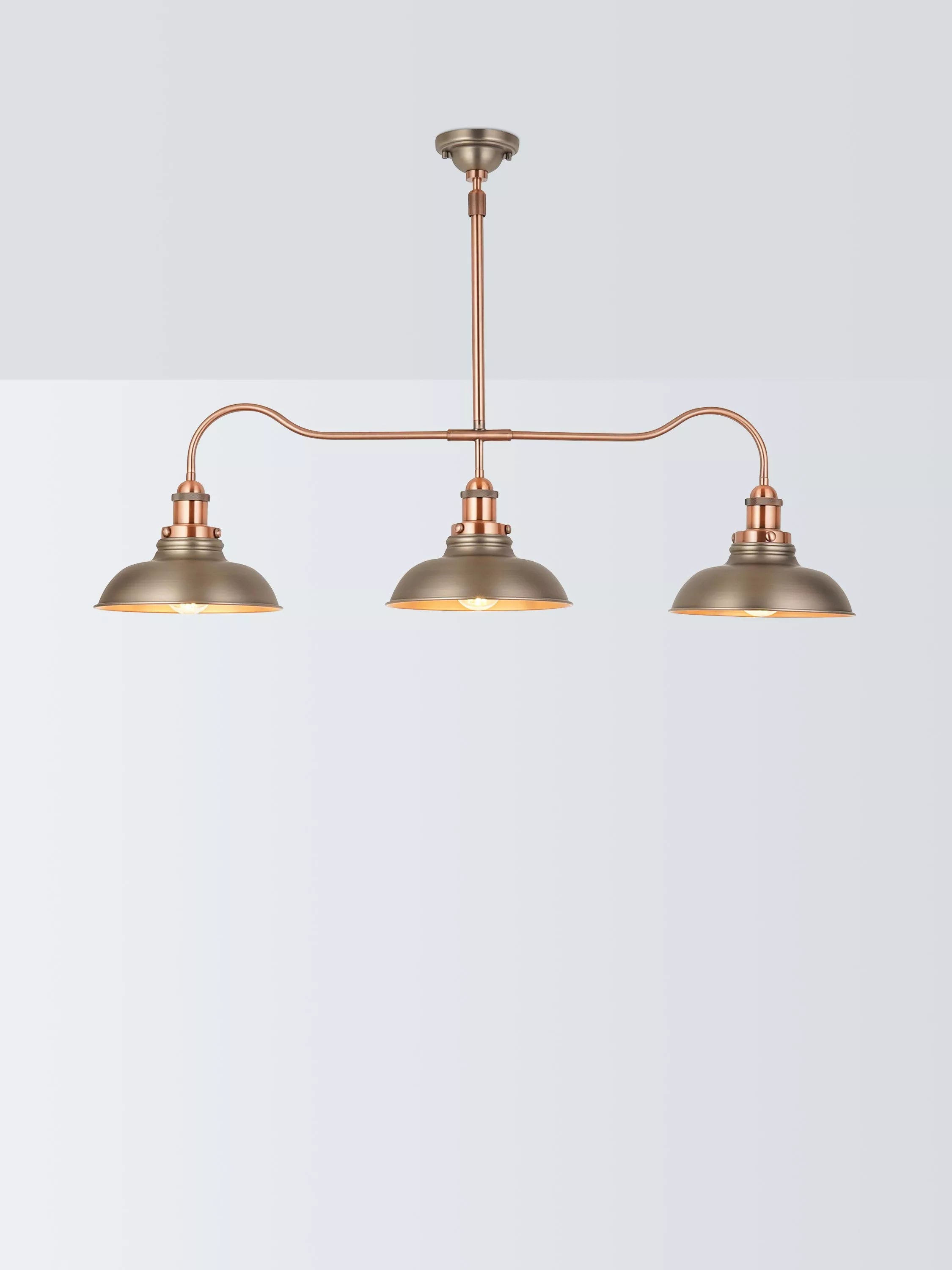 John Lewis Baldwin 3 pendant bar ceiling light pewter (British brand)