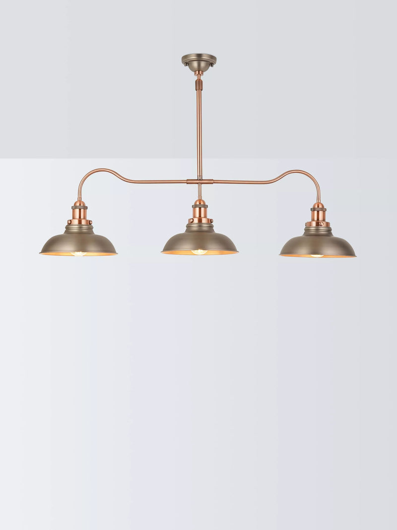 John Lewis Baldwin 3 pendant bar ceiling light pewter (British brand)
