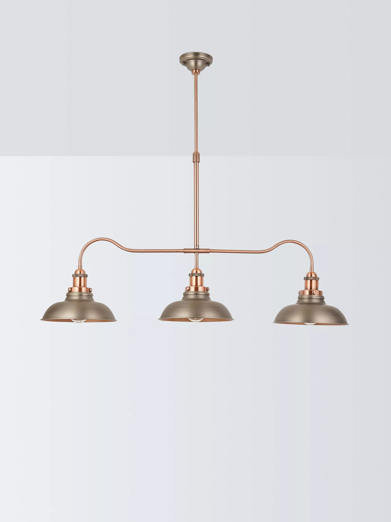John Lewis Baldwin 3 pendant bar ceiling light pewter (British brand)